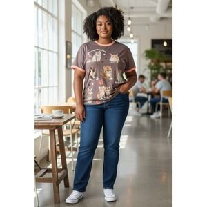 Cat Kitten Lover's Short Sleeve Shirt Size XL Brown Pink Funny Cute Graphic